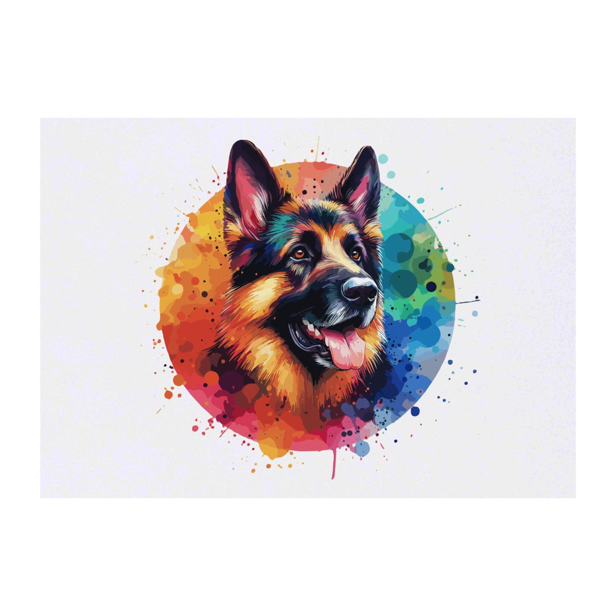 'German Shepherd Dog' Temporary Tattoo -  Water Resistant, Skin-Safe, Non-Toxic Transfer (TO00073917)
