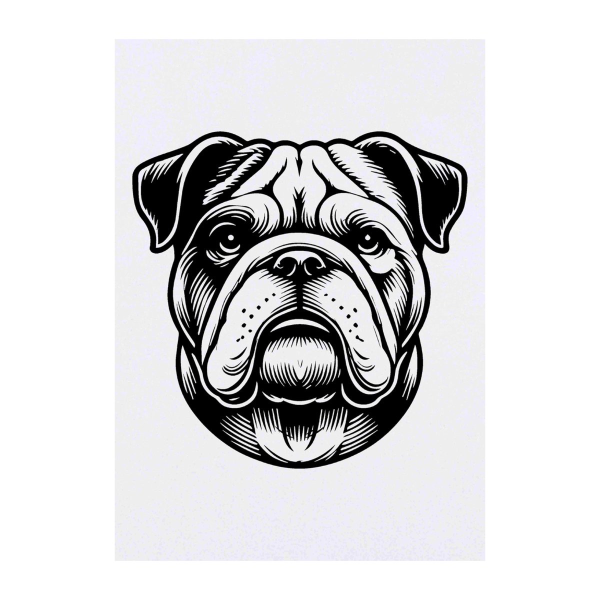 'Bulldog' Temporary Tattoo - A6 - Water Resistant Skin Safe Transfer for Parties, Costumes and Gifts (TO00075717)