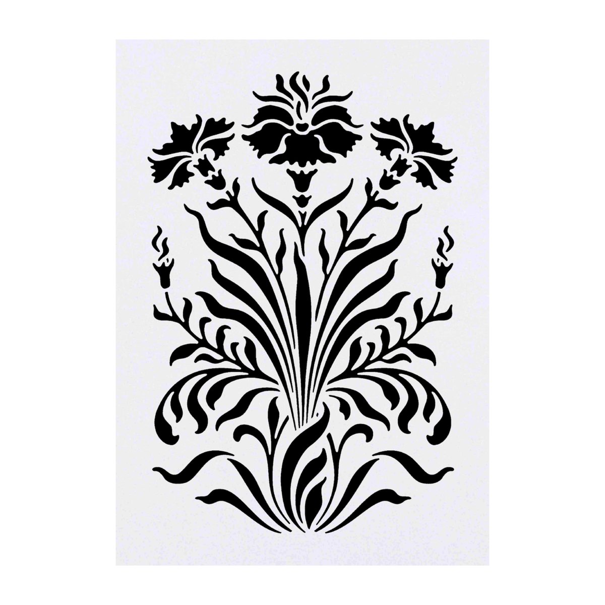 'Art Nouveau Carnations' Temporary Tattoo -  Water Resistant, Skin-Safe, Non-Toxic Transfer (TO00076035)