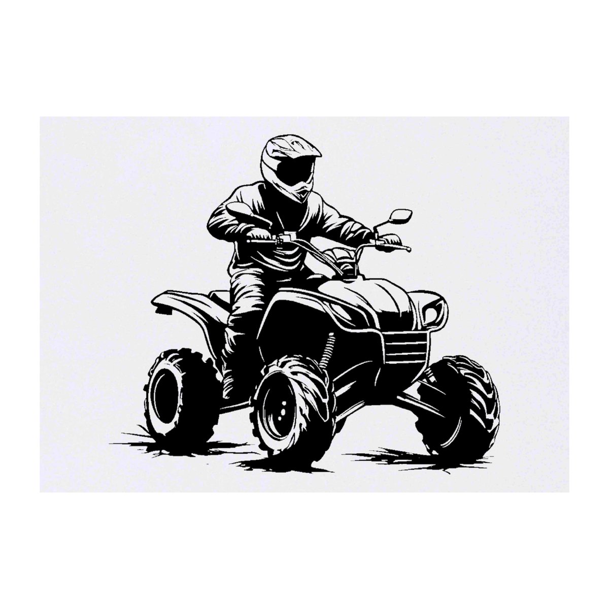'Rider on Quad Bike' Temporary Tattoo - A6 - Water Resistant Skin Safe Transfer for Parties, Costumes and Gifts (TO00077287)