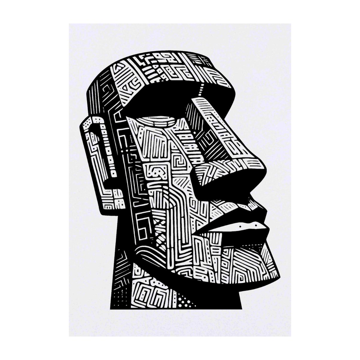 'Easter Island Head' Temporary Tattoo - A6 - Water Resistant Skin Safe Transfer for Parties, Costumes and Gifts (TO00077427)