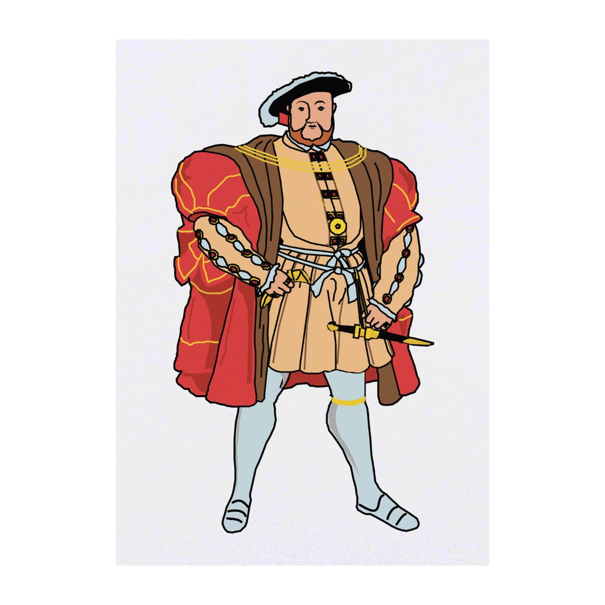 'King Henry VIII' Temporary Tattoo -  Water Resistant, Skin-Safe, Non-Toxic Transfer (TO00079511)