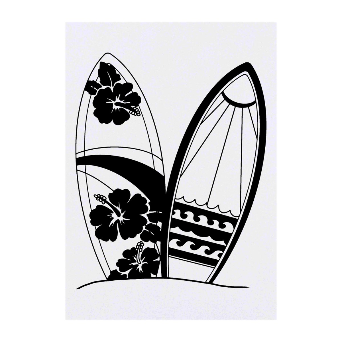 'Decorative Surfboards' Temporary Tattoo - A6 - Water Resistant Skin Safe Transfer for Parties, Costumes and Gifts (TO00084277)