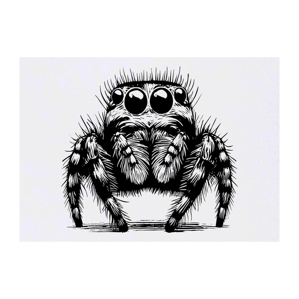 'Hairy Jumping Spider' Temporary Tattoo -  Water Resistant, Skin-Safe, Non-Toxic Transfer (TO00084369)