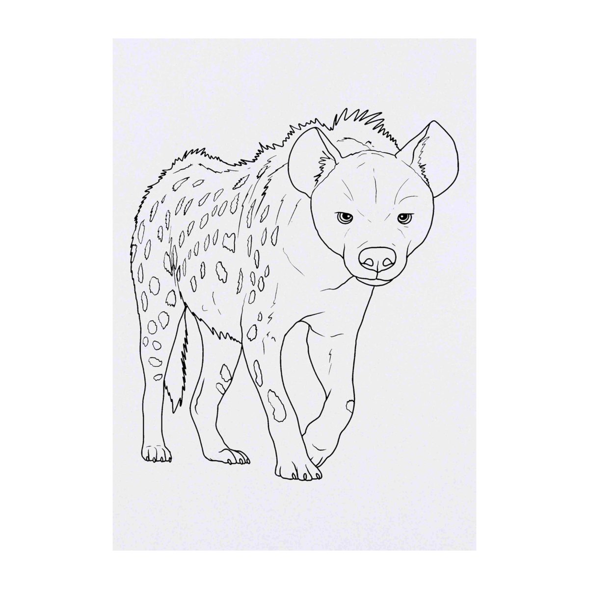 'Spotted Hyena Prowling' Temporary Tattoo -  Water Resistant, Skin-Safe, Non-Toxic Transfer (TO00087175)