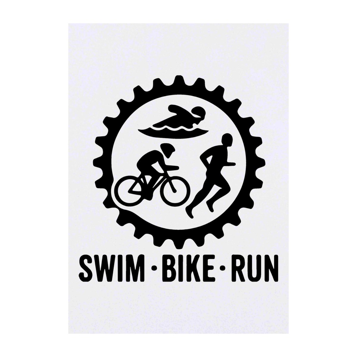 'Swim Bike Run Triathlon' Temporary Tattoo -  Water Resistant, Skin-Safe, Non-Toxic Transfer (TO00090785)
