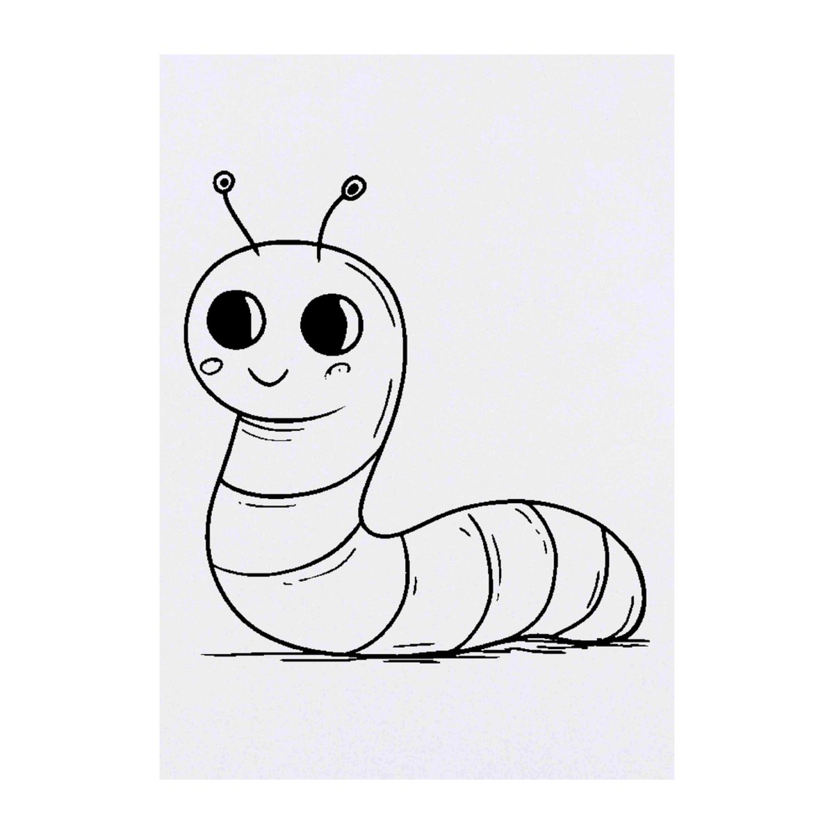 'Cute Smiling Worm' Temporary Tattoo -  Water Resistant, Skin-Safe, Non-Toxic Transfer (TO00092217)