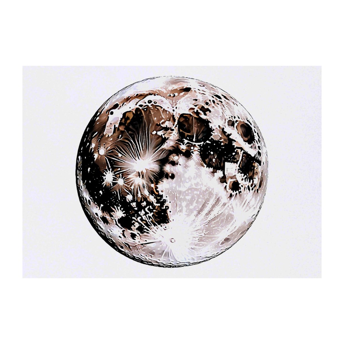 'Full Moon' Temporary Tattoo - A6 - Water Resistant Skin Safe Transfer for Parties, Costumes and Gifts (TO00096777)