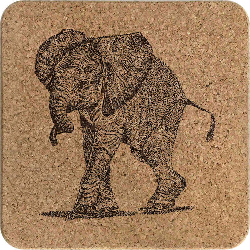 /'Koala Face/' Square Cork Trivet Pot Stand TR00012373