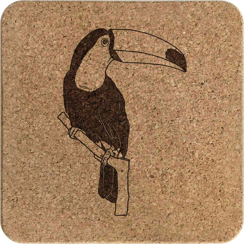 'Toucan' Square Cork Trivet / Pot Stand (TR00018959)