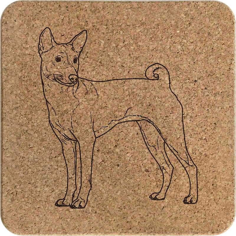 'Basenji' Square Cork Trivet / Pot Stand (TR00022660)