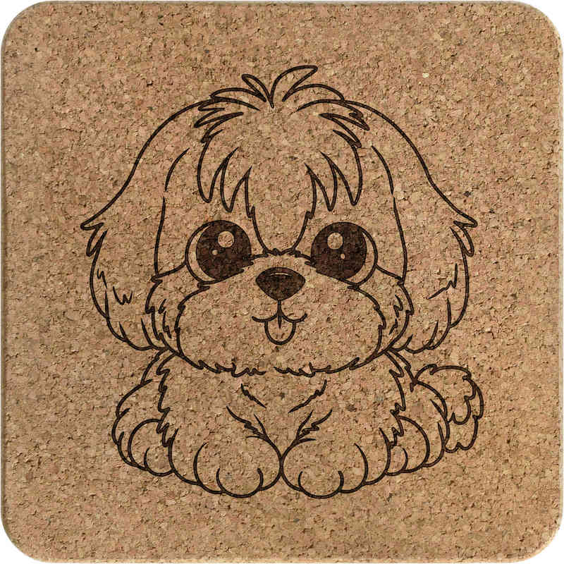 'Cute Shih Tzu Dog' Square Cork Trivet / Pot Stand (TR00028053)