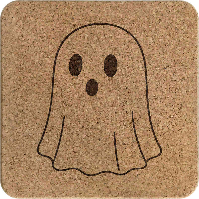'ghost' Square Cork Trivet / Pot Stand (TR00030647)