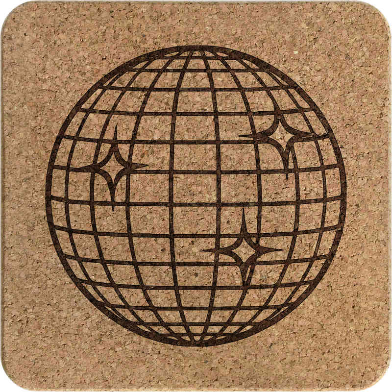 'Disco Ball' Square Cork Trivet / Pot Stand (TR00031268)