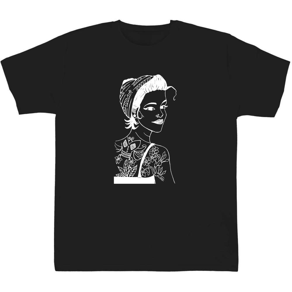 12-13 Years '50s Style Girl' Children's / Kid's T-Shirt (Black) (TS00181381)