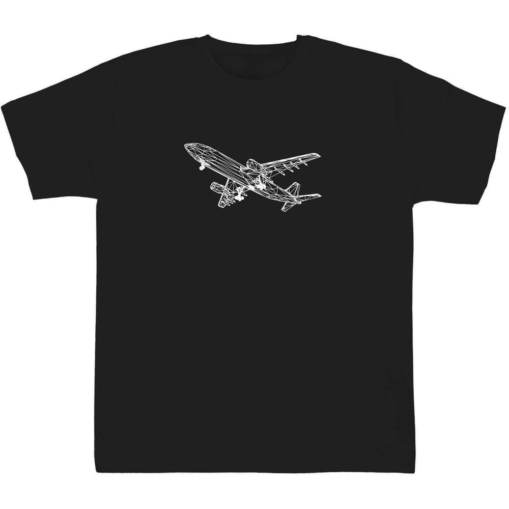12-13 Years 'Passenger Plane' Children's / Kid's T-Shirt (Black) (TS00193708)