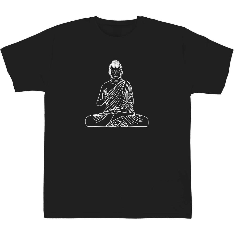 12-13 Years 'Buddha Statue' Children's / Kid's T-Shirt (Black) (TS00255166)