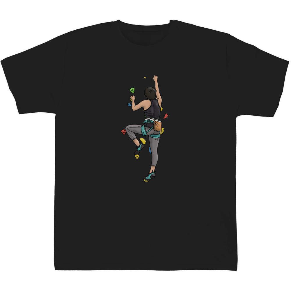 12-13 Years 'Person On Climbing Wall' Children's / Kid's T-Shirt (Black) (TS00288675)