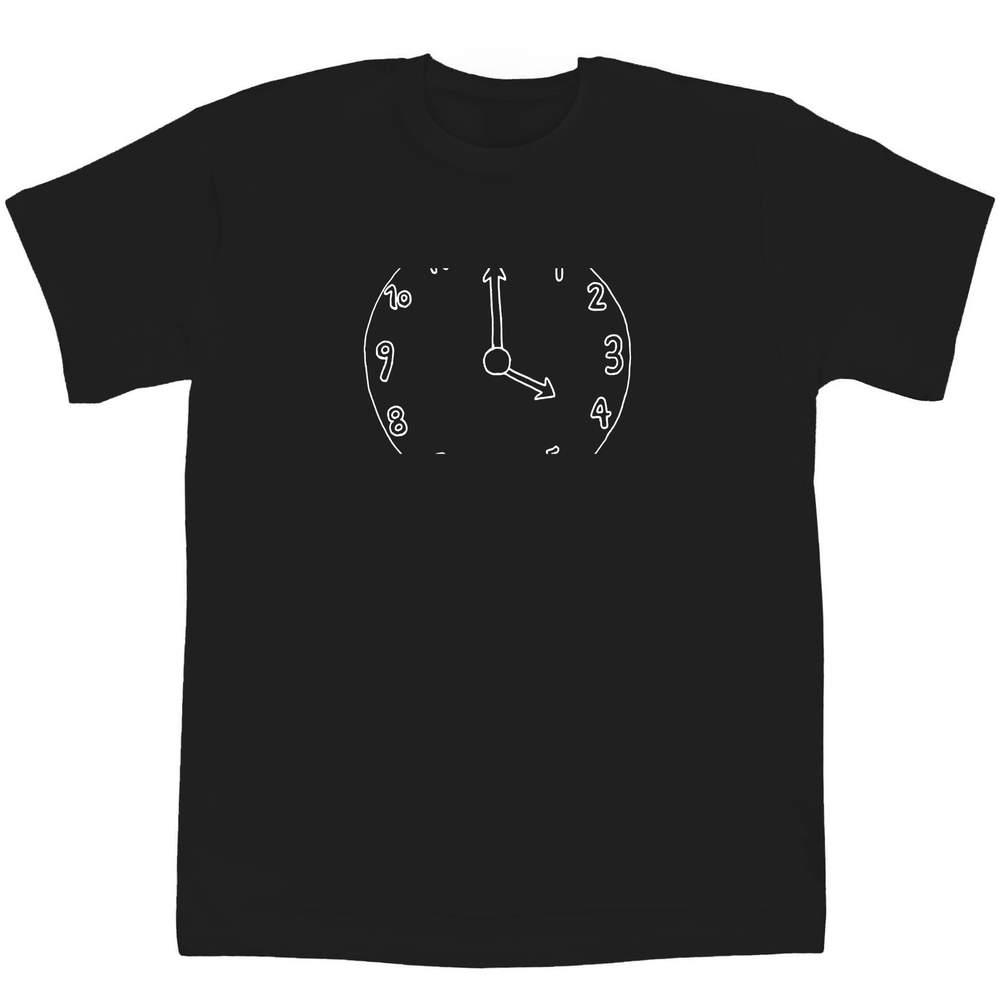 'Clock Face' Kids T-Shirt - Black, 14-15 Years - Graphic Tee, 100% Cotton Short Sleeve Top for Boys and Girls (TS00186674)