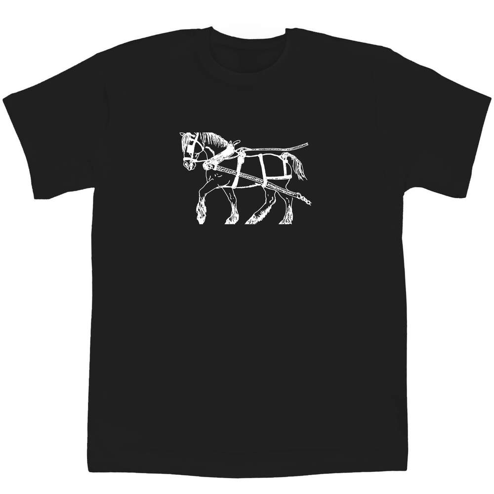 14-15 Years 'Cart Horse' Children's / Kid's T-Shirt (Black) (TS00204118)