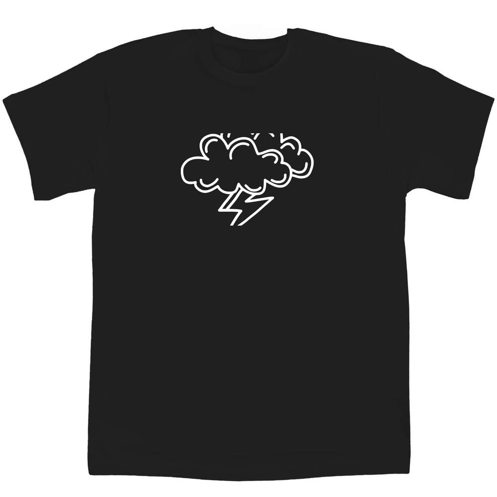 'Thunder Storm' Kids T-Shirt - Black, 14-15 Years - Graphic Tee, 100% Cotton Short Sleeve Top for Boys and Girls (TS00207905)