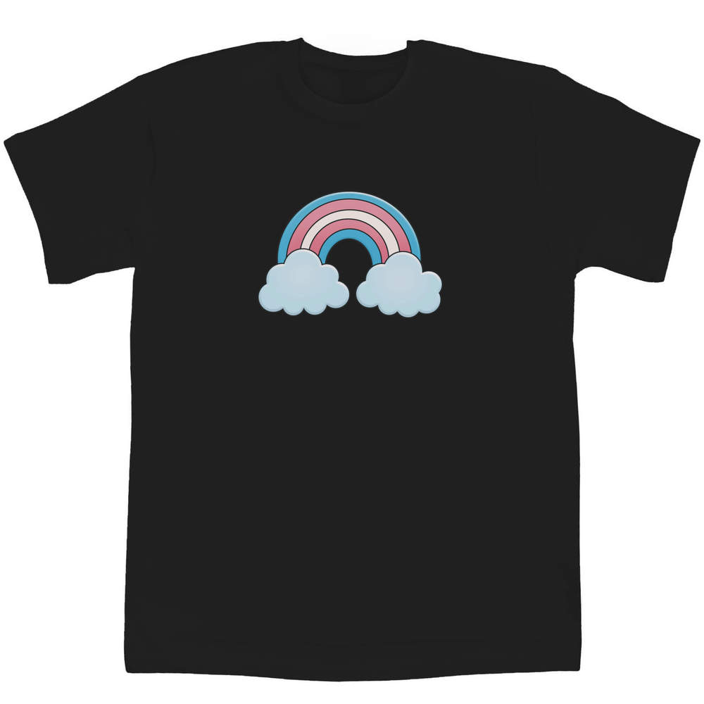'Trans Pride Rainbow' Kids T-Shirt - Black, 14-15 Years - Graphic Tee, 100% Cotton Short Sleeve Top for Boys and Girls (TS00333990)