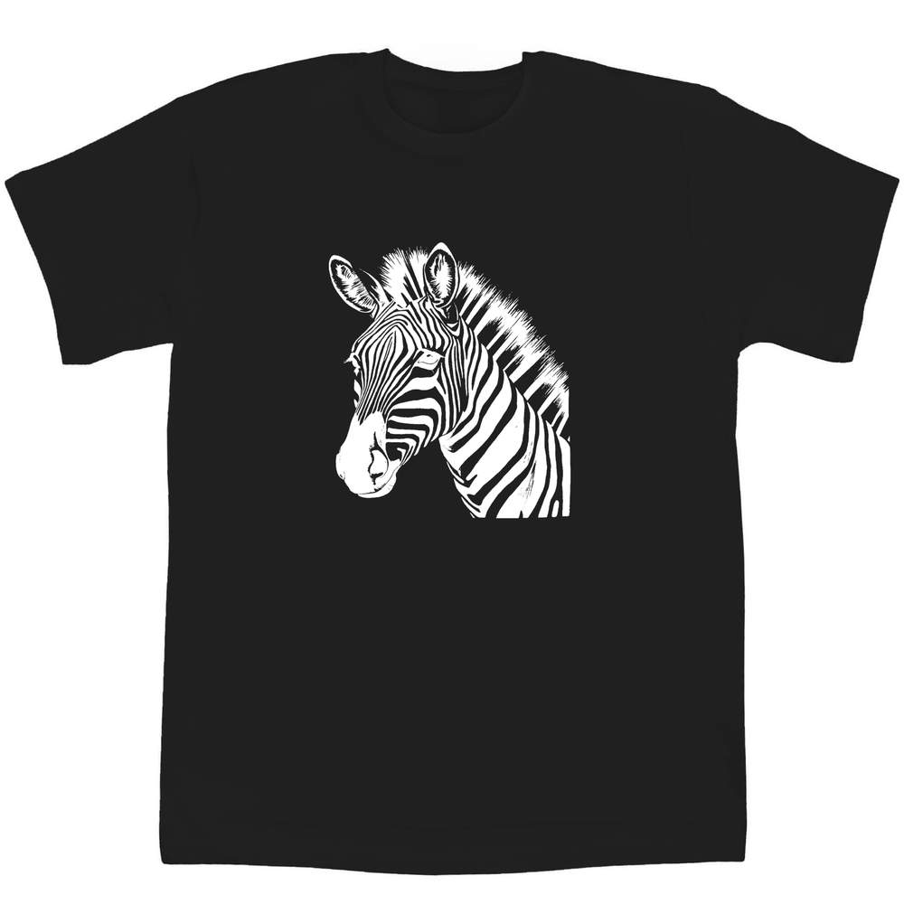 'zebra' Kids T-Shirt - Black, 14-15 Years - Graphic Tee, 100% Cotton Short Sleeve Top for Boys and Girls (TS00354907)