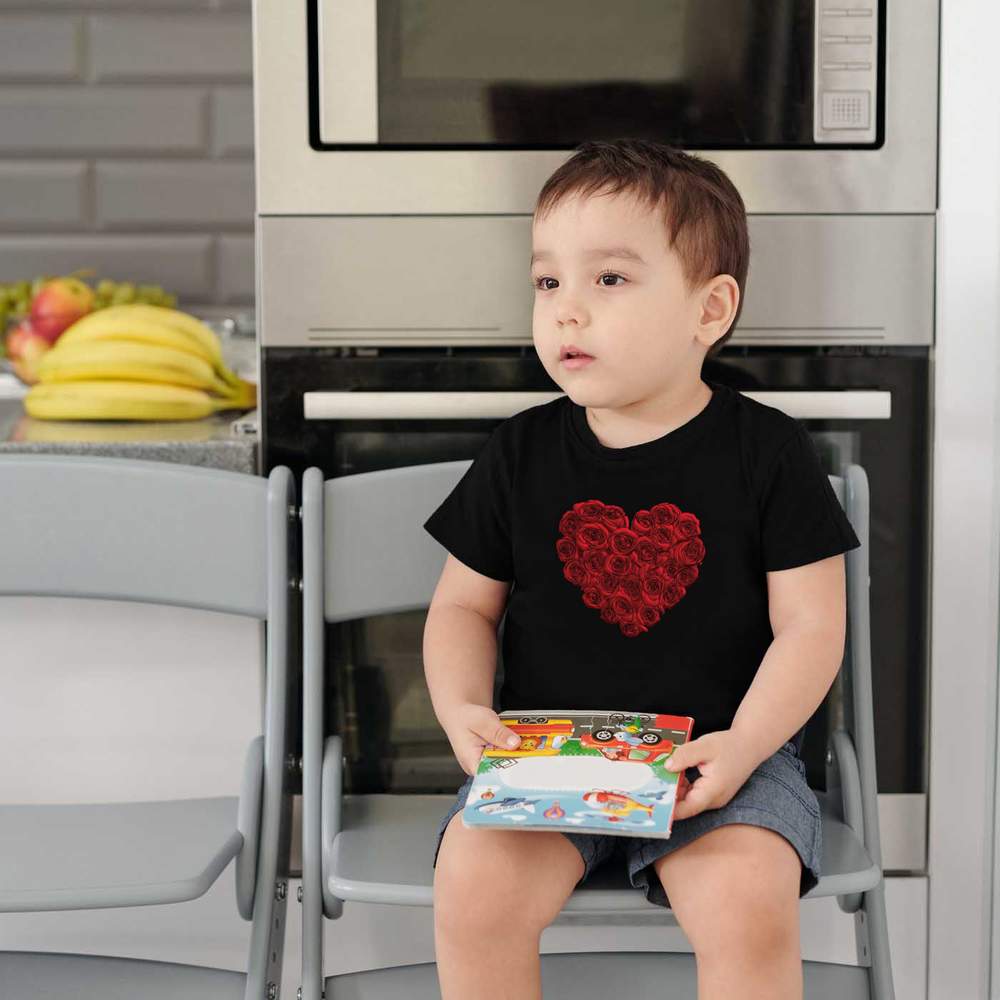 'Red Rose Heart' Children's / Kid's Cotton T-Shirts (TS032045) - Picture 8 of 9