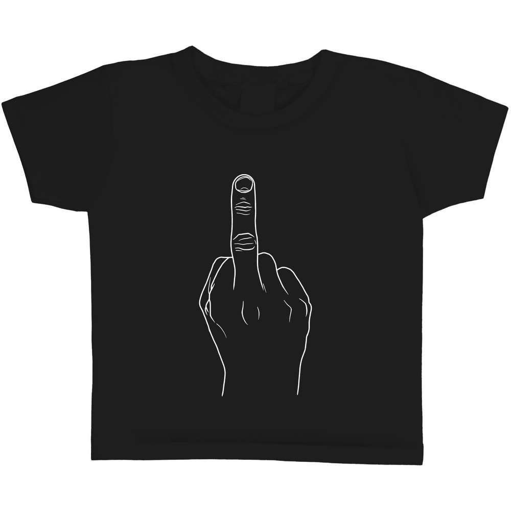 3-4 Years 'Middle Finger' Children's / Kid's T-Shirt (Black) (TS00283554)