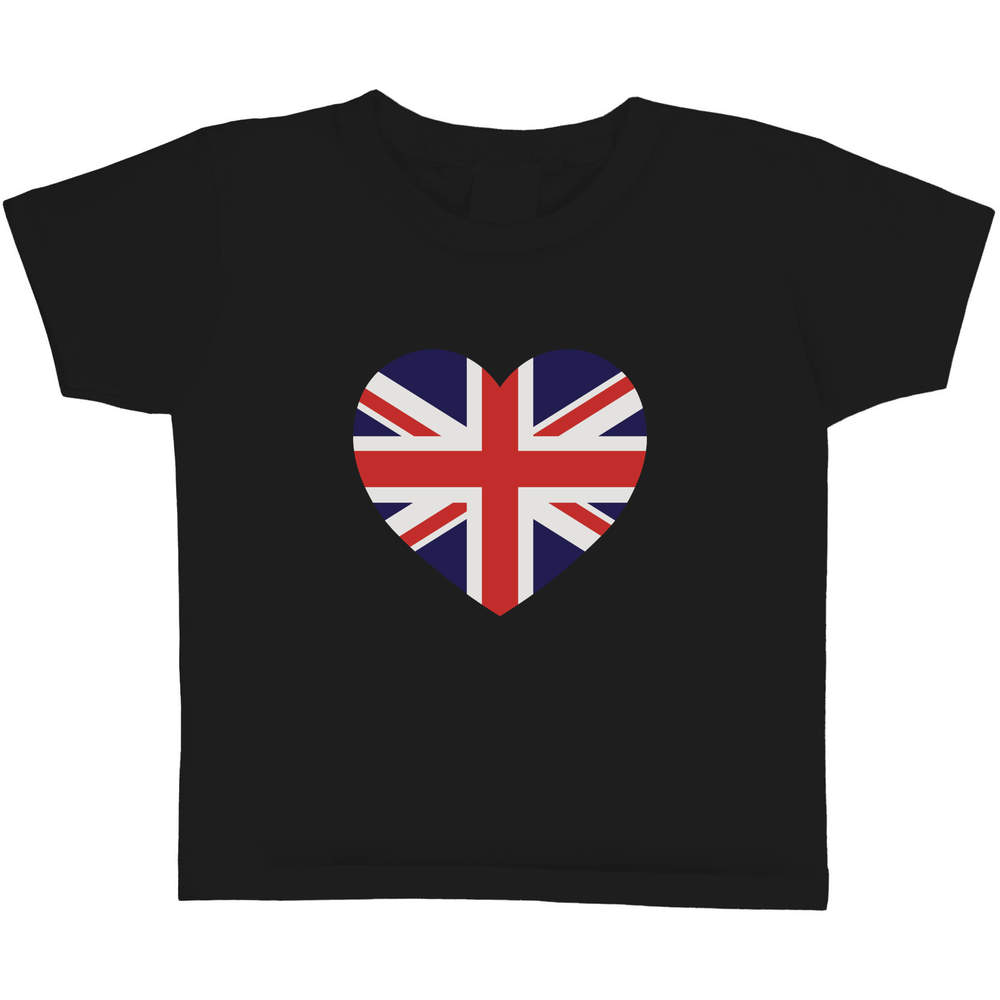 'Union Jack Heart' Children's / Kid's Cotton T-Shirts (TS038097)
