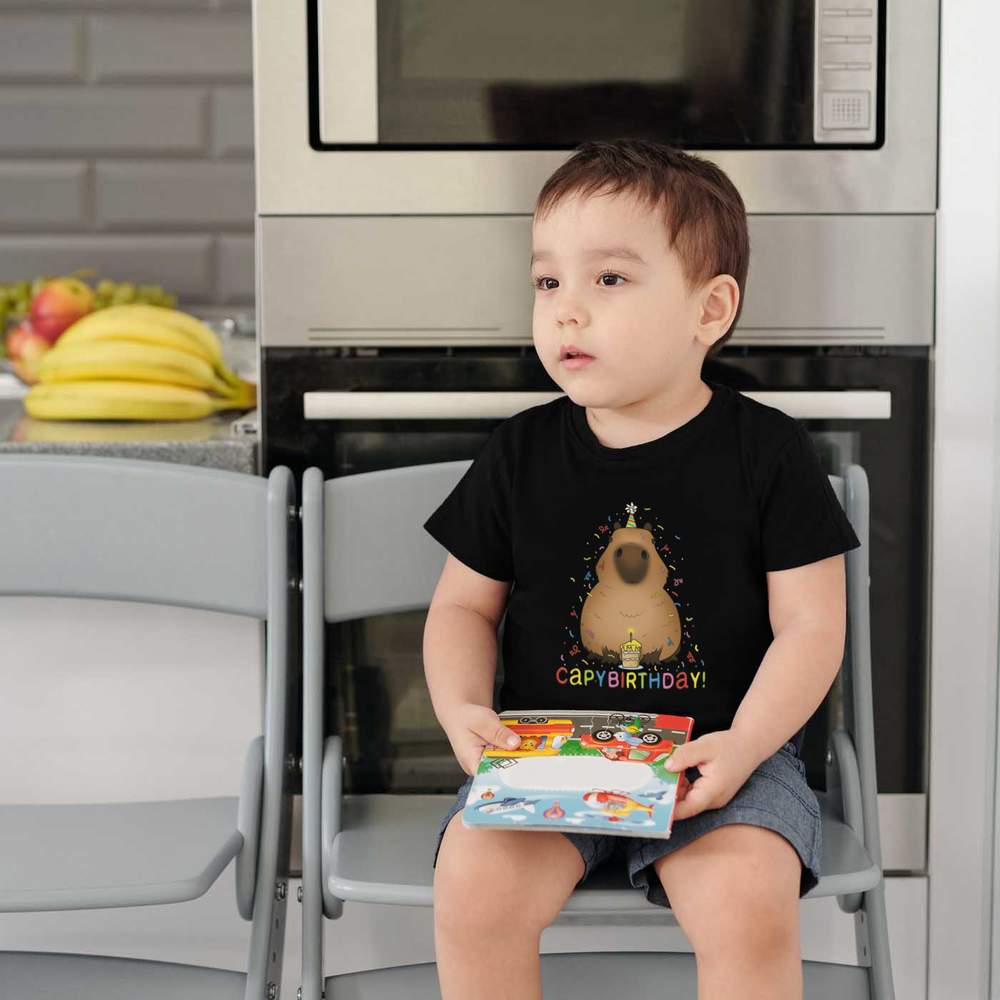 'Capybara Birthday Greeting' Children's / Kid's Cotton T-Shirts (TS038248) - Picture 6 of 6