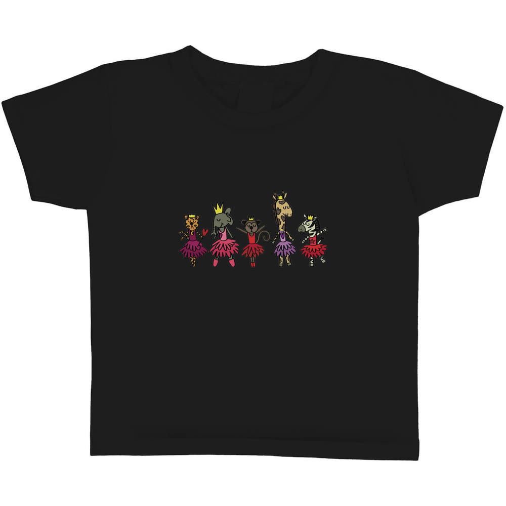 'Ditsy Dancers Safari Animals' Children's / Kid's Cotton T-Shirts (TS044340)