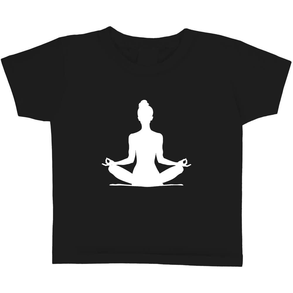 'Yoga Pose Silhouette' Children's / Kid's Cotton T-Shirts (TS046584)