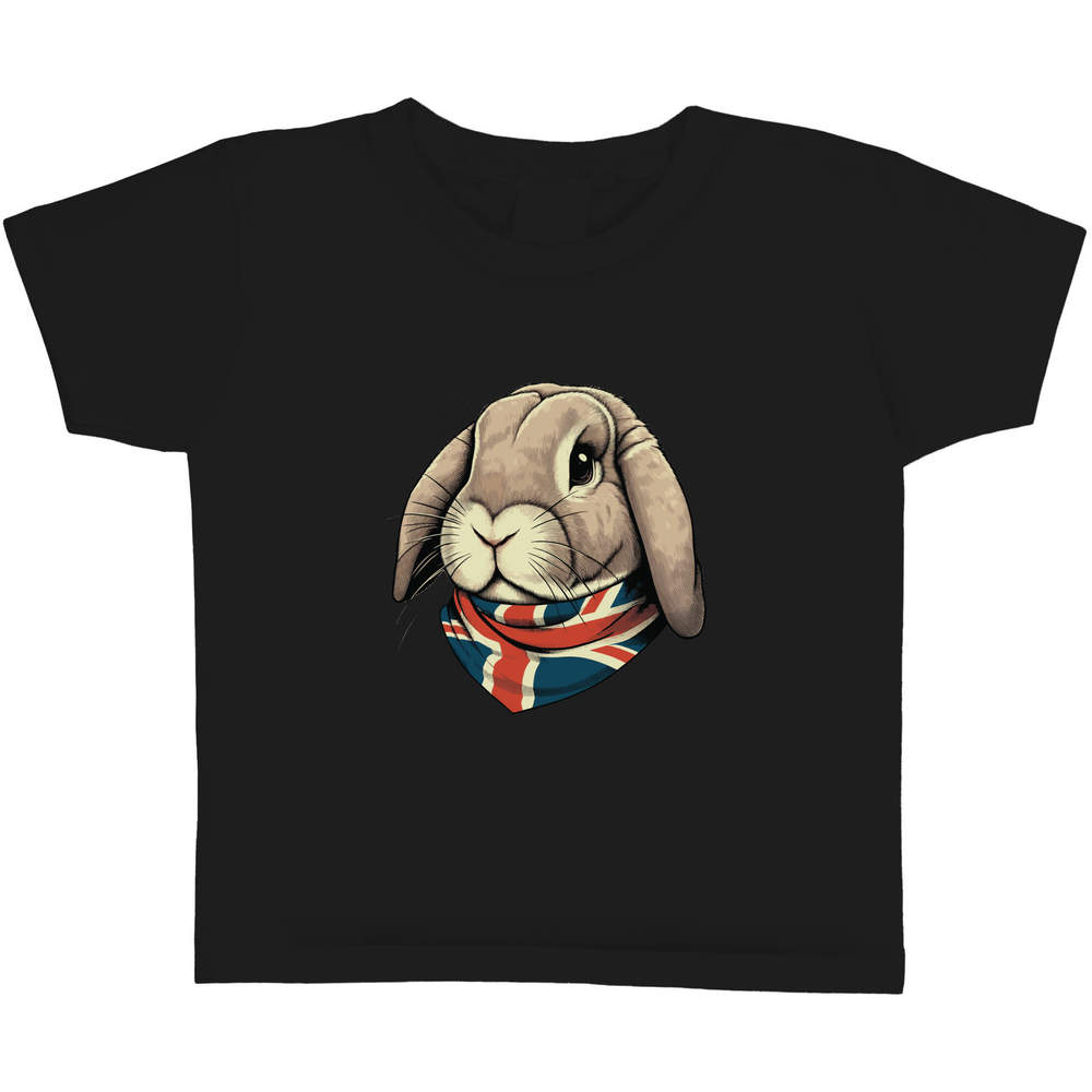 3-4 Years 'Lop Eared Bunny' Children's / Kid's T-Shirt (Black) (TS00434814)