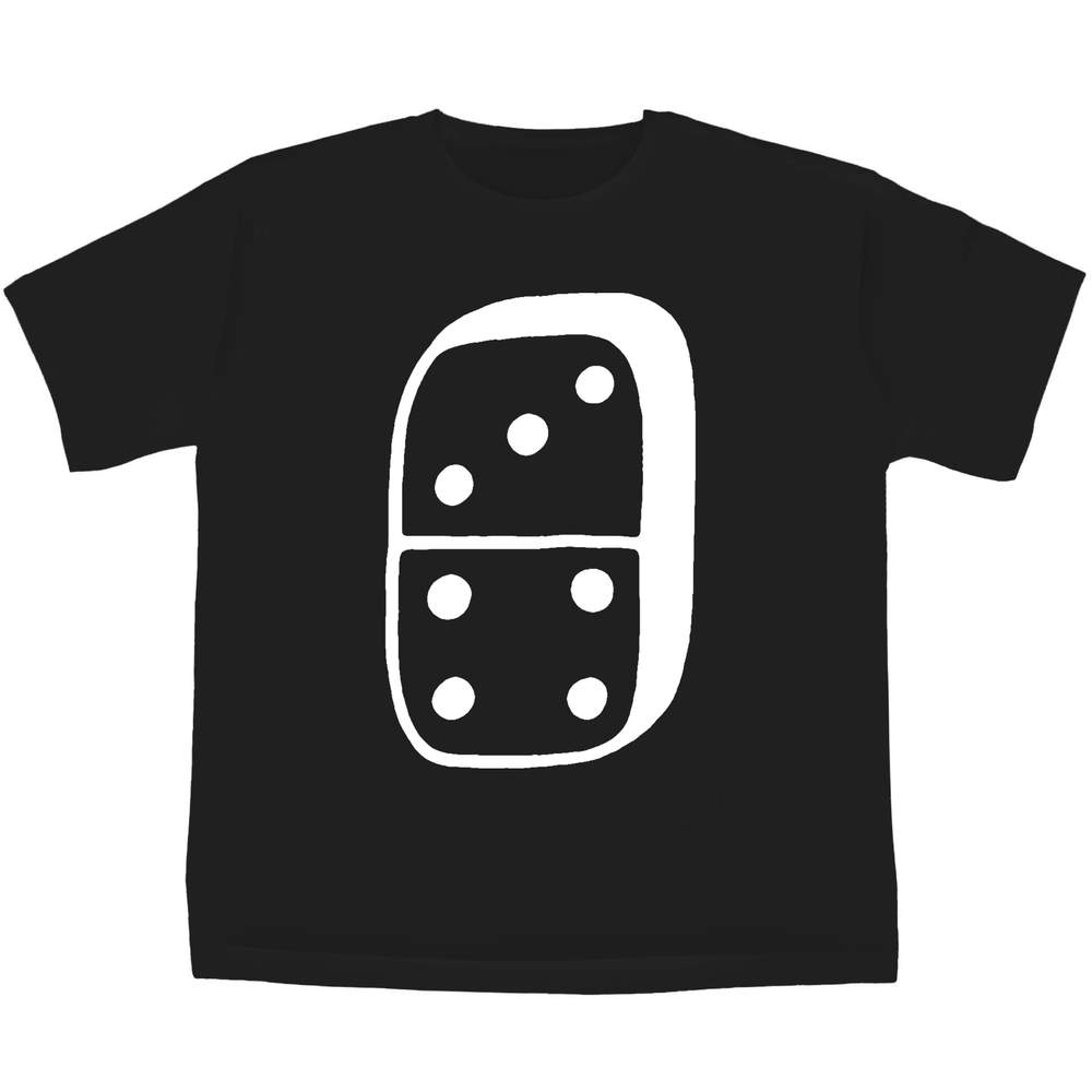 'Domino Piece' Kids T-Shirt - Black, 5-6 Years - Graphic Tee, 100% Cotton Short Sleeve Top for Boys and Girls (TS00204464)