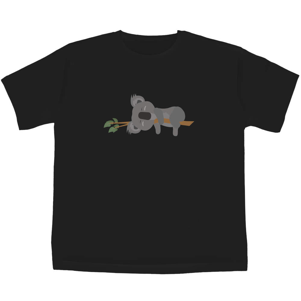 'Sleeping Koala' Kids T-Shirt - Black, 5-6 Years - Graphic Tee, 100% Cotton Short Sleeve Top for Boys and Girls (TS00243298)