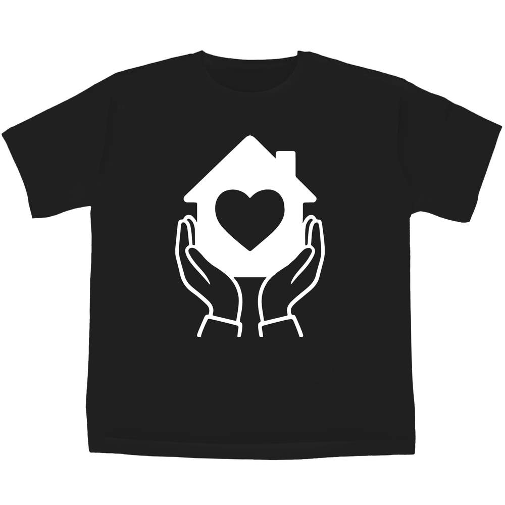 5-6 Years 'Home is Where the Heart Is' Children's / Kid's T-Shirt (Black) (TS00518305)