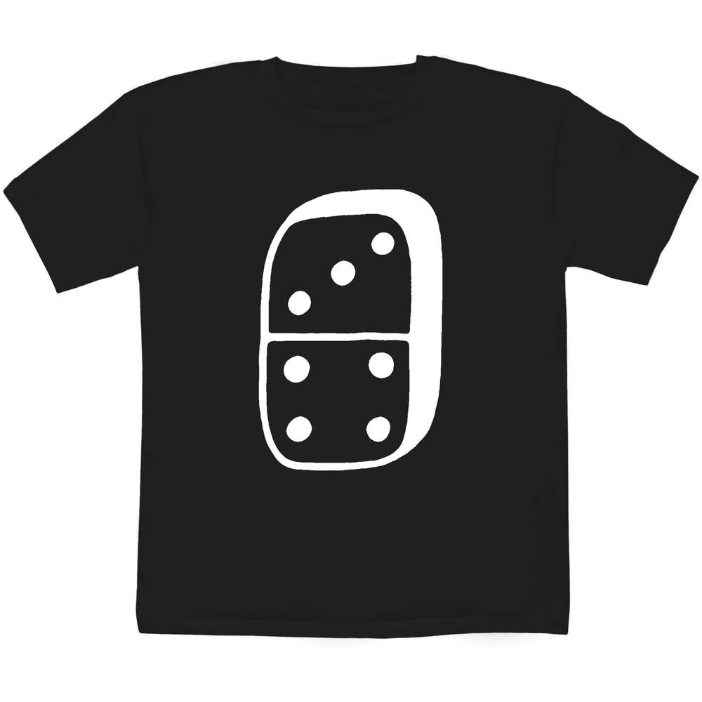 7-8 Years 'Domino Piece' Children's / Kid's T-Shirt (Black) (TS00204465)