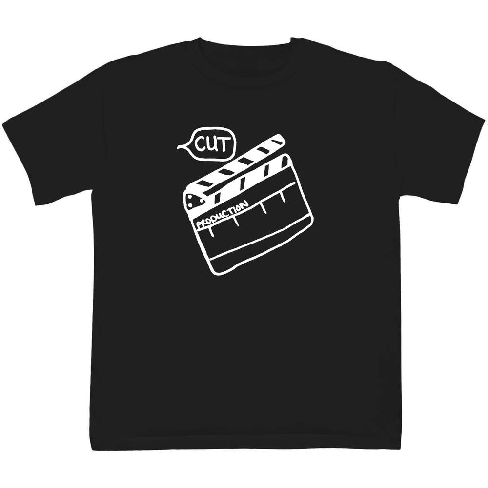 'Directors Clapper Board' Kids T-Shirt - Black, 9-11 Years - Graphic Tee, 100% Cotton Short Sleeve Top for Boys and Girls (TS00191971)