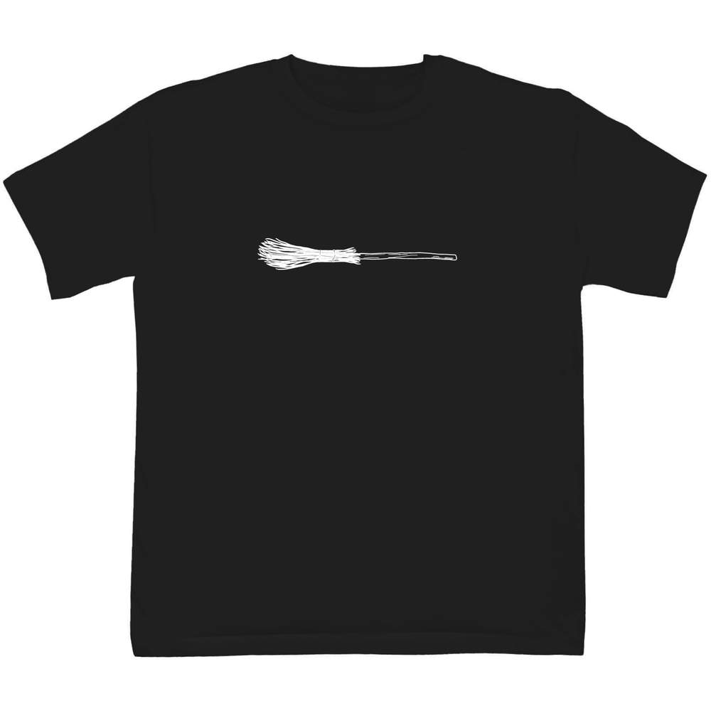 9-11 Years 'Witch Broom' Children's / Kid's T-Shirt (Black) (TS00247367)