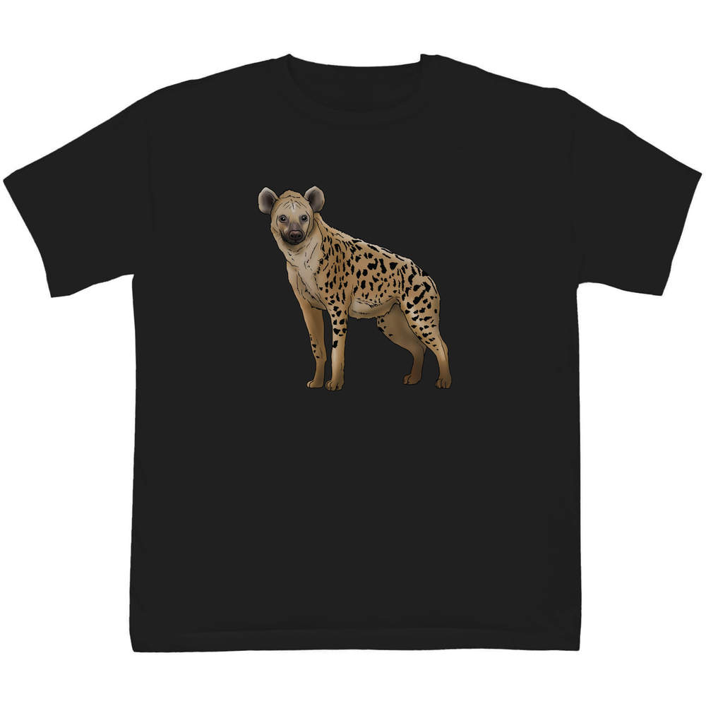 'Hyena' Kids T-Shirt - Black, 9-11 Years - Graphic Tee, 100% Cotton Short Sleeve Top for Boys and Girls (TS00252792)