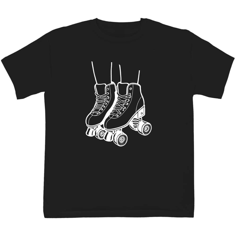 'Roller Skates' Kids T-Shirt - Black, 9-11 Years - Graphic Tee, 100% Cotton Short Sleeve Top for Boys and Girls (TS00381113)
