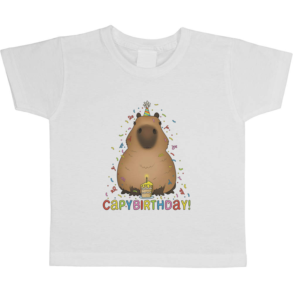 'Capybara Birthday Greeting' Children's / Kid's Cotton T-Shirts (TS038248) - Picture 3 of 6