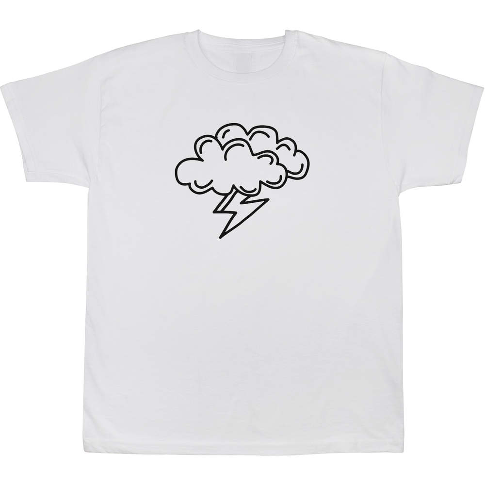 'Thunder Storm' Kids T-Shirt - White, 12-13 Years - Graphic Tee, 100% Cotton Short Sleeve Top for Boys and Girls (TS00061255)