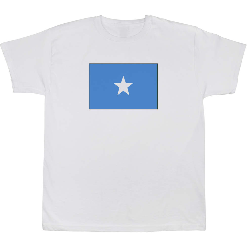 'Somalia Flag' Kids T-Shirt - White, 12-13 Years - Graphic Tee, 100% Cotton Short Sleeve Top for Boys and Girls (TS00090619)