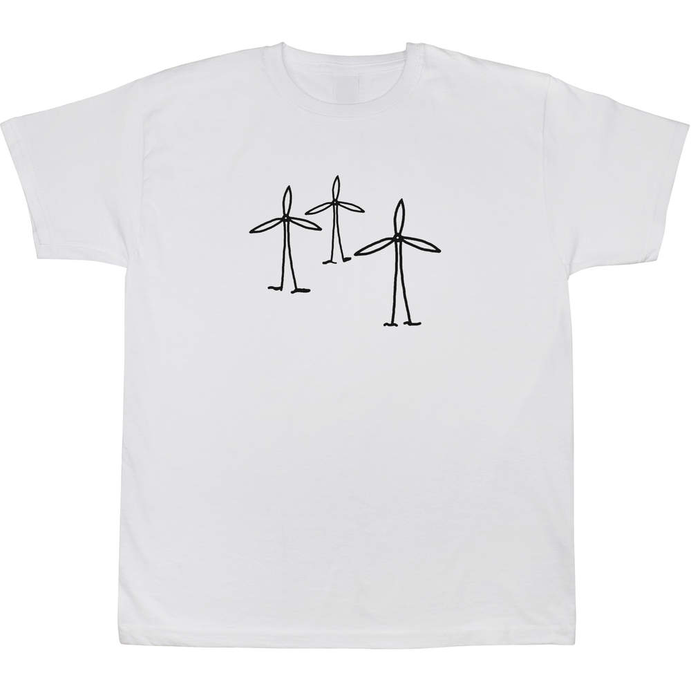 'Wind Turbines' Kids T-Shirt - White, 12-13 Years - Graphic Tee, 100% Cotton Short Sleeve Top for Boys and Girls (TS00104694)