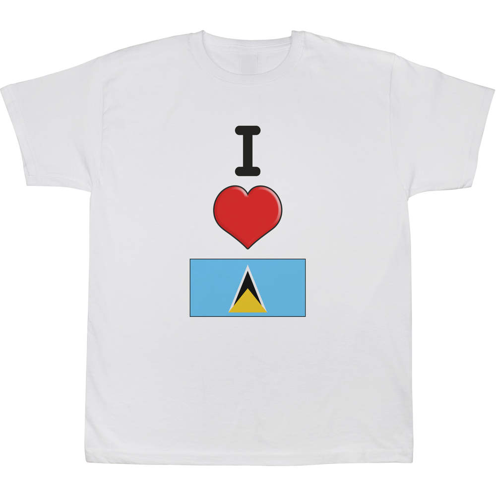12-13 Years 'I Love Saint Lucia' Children's / Kid's T-Shirt (White) (TS00142217)