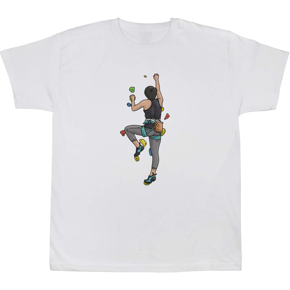 12-13 Years 'Person On Climbing Wall' Children's / Kid's T-Shirt (White) (TS00154089)