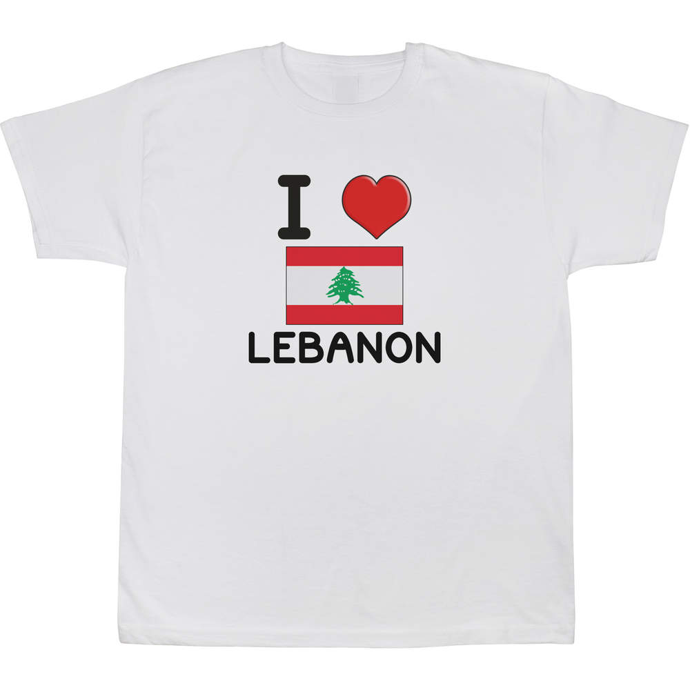 12-13 Years 'I Love Lebanon' Children's / Kid's T-Shirt (White) (TS00159219)