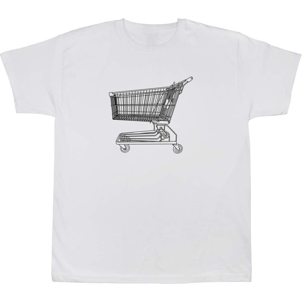 12-13 Years 'Shopping Trolley' Children's / Kid's T-Shirt (White) (TS00304421)